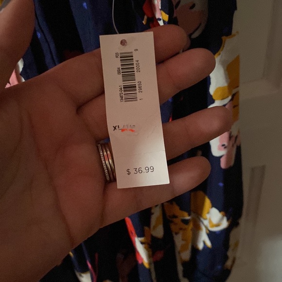 Old Navy Floral Long Sleeve Dress - Navy, Red, Yellow - Picture 4 of 7